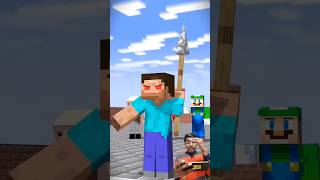 HELP Herobrine Throw SPEAR VS Notch VS Mario VS Luigi in Minecraft minecraft viral shorts [upl. by Iras]