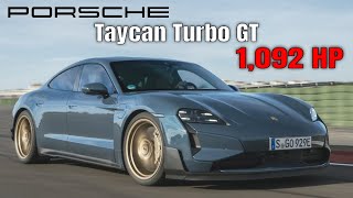 New 2025 Porsche Taycan Turbo GT Acceleration and Track Footage [upl. by Arihday577]