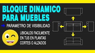 🔴 BLOQUE DINÁMICO PARA MUEBLES EN AUTOCAD  parámetro de visibilidad [upl. by Ahseken]