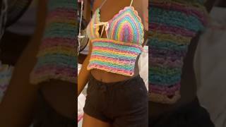 🌈 rainbow crochet top 🌈 crochet [upl. by Agathe]