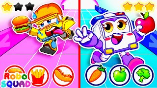 Vegetable Song 🥦🍔 New Sibling Song  Nursery Rhymes  RoboSquad Kids Songs [upl. by Mayda411]