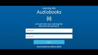 Learning Ally Audiobook App [upl. by Hulton]