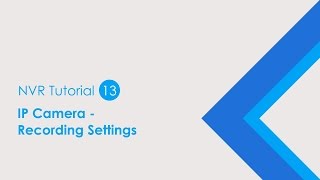 VIVOTEK NVRTutorial 13 IP Camera  Recording Settings [upl. by Bald91]