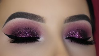 Purple Mauve Glitter Eye Makeup Tutorial [upl. by Topliffe]