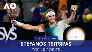 Stefanos Tsitsipas Top 10 Points  Australian Open [upl. by Ardnekal386]