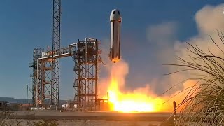 Blastoff Blue Origin debuts 2nd humanrated New Shepard rocket [upl. by Aneetsirhc223]