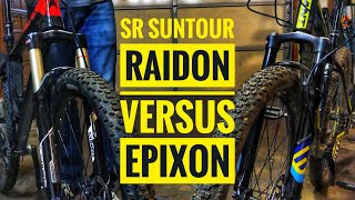 SR Suntour Raidon Versus Epixon  Air Fork Comparison [upl. by Athallia]