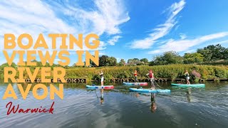 EXTENDED VERSION Boating in River Avon near Warwick Castle  travel [upl. by Leacim]