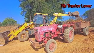 JCB 3dx Bakhoe Machine Loading Work In Mahindra Tractor Trolly  JCB 3dx Loader Loading video jcb [upl. by Adnilasor]