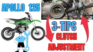 CLUTCH Adjustment on 125 dirt bike  Chinese Apollo RFZ 125 BIKE CLUTCH ADJUSMENT [upl. by Brade487]