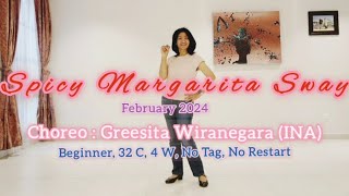 Spicy Margarita Sway Line Dance Choreo greesitawiranegara3246  February 24 [upl. by Kata]