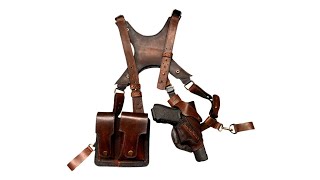 Gun Holster Glock 17 USA Leather Harness [upl. by Cynera933]