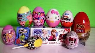 Eggo Toys Surprise Eggs Shopkins Basket PeppaPig Disney Frozen Princess Minnie MyLittlePony Kinder [upl. by Ulrikaumeko85]