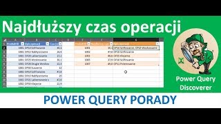 Power Query 40 Najdłuższy czas operacji i jej opis [upl. by Atikihs]