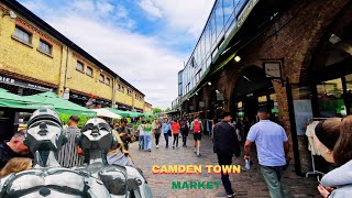 A busy day in Markets Food Court and Shops in Camden Town London [upl. by Anaele569]