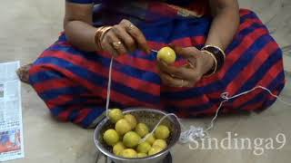 எலுமிச்சை மாலை கட்டும் சரியான முறை Perfect method of build lemon malai [upl. by Anirok511]