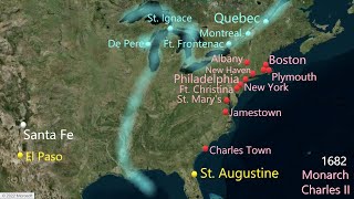 First Colonies 15651700  American Colonial History  Jamestown Plymouth Puritans Quakers [upl. by Gnod]