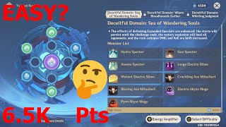 Deceitful Domain Sea of Wondering Souls 65K pts Clear Buffs in desccription  Genshin Impact [upl. by Eachern]