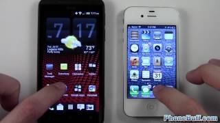 HTC EVO 4G LTE vs iPhone 4S Speed Comparison [upl. by Onivla]