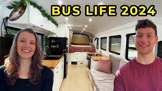 Living In A Skoolie Begins 2024  Bus Life Week 1 [upl. by Assenev]