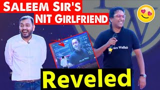 SALEEM SIRS NIT GIRLFRIEND REVELED 😍 PW  PW Vishwas Diwas [upl. by Ailimac]