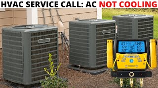 HVAC Service Call Central AC Not Blowing Cold Air Air Conditioner Not Cooling Freon Leak Repair [upl. by Llesram]