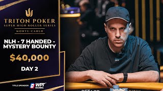 40K NLH MYSTERY BOUNTY  Event 3 Day 2  Triton Poker Series MonteCarlo 2024 [upl. by Sparks126]