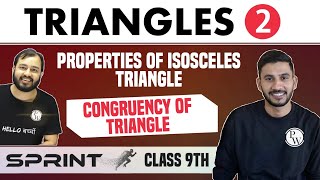 Triangles 02  Properties of Isosceles Triangle  Congruency Of Triangle  Class 9th  NCERT [upl. by Yedrahs]