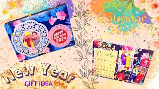 Calendar 2024  New Year Gift Idea  Desk Calendar Tutorial  Desk Calendar Making  Handmade Gift [upl. by Alaj194]