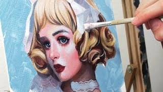 ACRYLIC PAINTING TUTORIAL  Arteza Acrylic Paints Review [upl. by Skcirdnek]