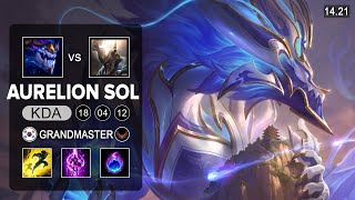 Aurelion Sol vs Pantheon Mid  KR Grandmaster  Patch 1421 Season 14 [upl. by Ahsinrats]