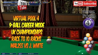 Virtual Pool 4  9Ball Race to 10 Racks  More Pattern Play and talking through racks [upl. by Annahsar]