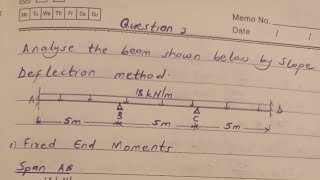 Beam analysis by Slope deflection civilengineeringstudentciviltutor structuralanalysisstudent [upl. by Odrawde352]