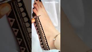 Beautiful Easy Border Feet Mehndi Design Stylish 🔥mehndi mehndidesign shorts youtubeshorts [upl. by O'Neil806]