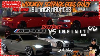 BMW M240 VS Q50 STREET RACE GOES WRONG FULL SEND CAR MEET WE BACKSUPREME SCATPACK WENT CRAZY🔥NYC [upl. by Burrell]