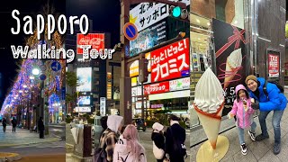 Sapporo Walking Tour in Winter – Hokkaido Japan Day amp Night [upl. by Krissy851]