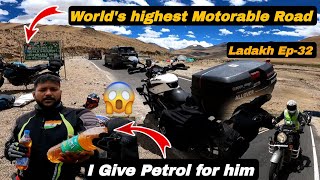 Worlds highest Motorable Road in Tamil 🥰 I Give Petrol for him 😇 Ladakh Ep32  whitepippin [upl. by Valeta]