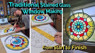 Stained Glass Circular Window Making [upl. by Krm]