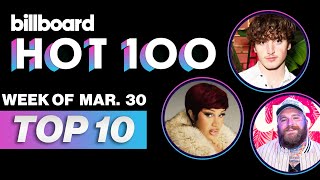 Billboard Hot 100 Top 10 Countdown For March 30th  Billboard News [upl. by Ahsea]