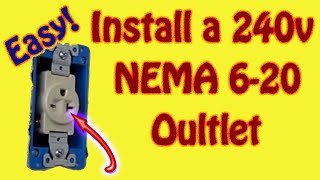 How to Wire a 240 Volt 220 Outlet for an Air Compressor  NEMA 620  122 Wire  20 AMP Breaker [upl. by Orfinger]