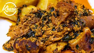 HOW TO PREPARE THE BEST GHANAIAN KONTOMIRE STEW PALAVA SAUCE WITH AGUSHIE  Kharie Cooks RECIPE [upl. by Odey]