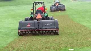 Golf course fairway aeration with Pro Core 1298s [upl. by Modie]