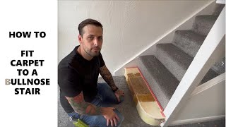 How To Fit Carpet To A Bullnose Stair In One Piece carpet stairs homeimprovements diy bullnose [upl. by Mendelsohn]