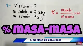 Porcentaje  MasaMasa en Química [upl. by Adniroc]