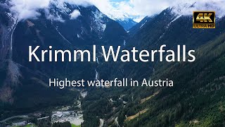 Krimmel waterfalls  the largest waterfalls in Austria 🇦🇹 Relaxing video in 4K [upl. by Norvin]