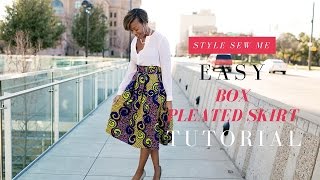 How to Sew An Easy Box Pleat Skirt Tutorial  No Hard Math Needed [upl. by Feetal988]