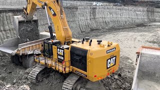 Amazing Caterpillar 6015B Excavator Loading Caterpillar 775E Dumpers Sotiriadis Mining Works [upl. by Oemor]