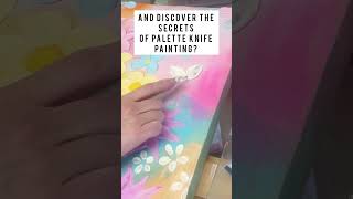 Learn how to use palette knives to create textured flower paintings with my new free tutorial [upl. by Radnaxela]