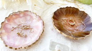 Beautiful Geode Shaped Resin Bowls Resin Art Tutorial [upl. by Analrahc491]