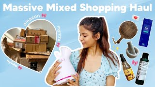 Huge Unboxing Haul from Amazon Nykaa and Myntra 🛍️🧸🎀✨ viral affordable and useful buys [upl. by Cherianne]